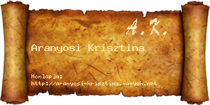Aranyosi Krisztina névjegykártya