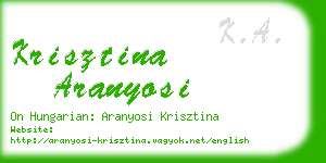 krisztina aranyosi business card
